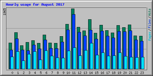 Hourly usage for August 2017