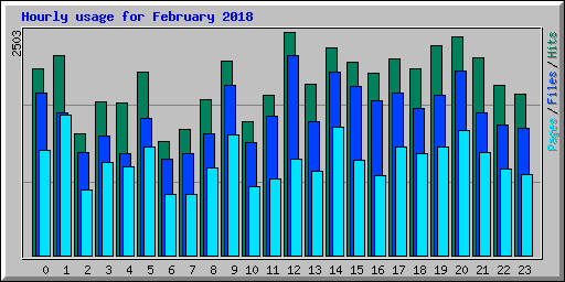 Hourly usage for February 2018